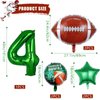 7pcs Football Balloons, Football Birthday Number Mylar Foil Balloon, Football Sport Them Party Supplies Football 4th Birthday Decorations (4th)