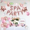 Spa Birthday Party Supplies Girls - Rose Gold Spa Party Balloon Banner Garland, Star Foil Balloons Confetti Balloons, Girls Night Sleepover Party Pajamas Birthday Party Decorations