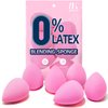 BEAKEY Latex Free Makeup Sponge Set of 6, Super Soft and High-definition Blender Beauty Sponge for Liquid, Cream and Powder, Pink Makeup Gifts