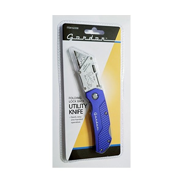New Folding Loook Back Utility Knife Box Cutter for quick cuts through cardboard, paper cord