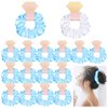 Yuxung 12pcs Satin Bridesmaid Scrunchies Proposal Gifts Elastics Hair Ties Last Toast on the Coasts Bachelorette Party Favors Bachelorette Bag Fillers Bridesmaid Gift White Blue for Wedding Parties