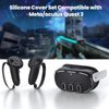 Silicone Cover Compatible with Meta/Oculus Quest 3 Accessories, VR Silicone Face Cover, VR Shell Cover,Touch Controller Grip Case,Camera Lens Protector Set (Black)
