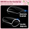 NOVO OVO Duck Feet Nail Tips, Extra Short Full Cover for Press On Acrylic, Extra Short Clear Full Coverage Thick Flare Y2K Wide French Soft Gel Fake False Nail Extension x 12 Sizes in Box 120 pcs