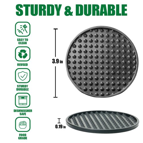 Coasters for Drinks Set of 8, Silicone Coasters with Holder, Drink Coasters, for Any Table Type Furniture from Damage, Drinking Cup Mat Non-Slip, Non-Stick - Black Coasters