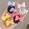 Double Bows Spiral Hair Ties No Damage Telephpone Line Hairties Plastic Coil Hair Ties for Women Teleties Ponytail Holders Telephone Cord Hair Bows Hair Elastics Bow Hair Tie Girls Hair Accessories