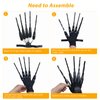 Halloween Articulated Fingers with Skeleton Gloves, Articulated Finger Extensions, Finger Claw with Protective Gloves, Scary and Flexible Skeleton Claws Gloves, Halloween Props for Any Costume, Black