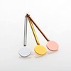 3Pcs Round Metal Cosmetic Spoon Spatulas Makeup Spatula Eye Cream Spoon Beauty Scoop Mini Spoon Makeup Beauty Spoons Mini Cosmetic Skincare Spatula for Home Salon, Gold, Silver, Rose-Gold