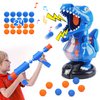 EagleStone T-Rex Dinosaur Shooting Toys for 6 7 8 Year Old Boys, Electronic Shooting Target Game with Air Pump Gun, 24 Balls, Foam Blaster Boy Toys Age 6-8 8-10, Christmas Birthday Gifts for Kids