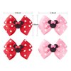 2 Pairs Mouse Ears Hair Clips & Mouse Hair Bows Barrettes for Women Girls Costume Accessories Birthday Party Decorations Pink