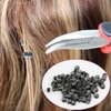 1000Pcs MicroLink Beads for Hair Extensions, Micro Link Rings 5mm Silicone Lined Beads for I Tip Hair Extension Tool (Black)