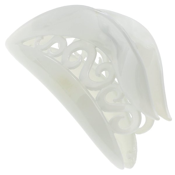 Camila Paris CP3213 French Hair Clip for Women for Thick Hair for Long Curly Wavy Hair, White, Girls Hair Claw Clips Jaw, Styling Big Claw Clip for Thick Hair, Strong Hold No Slip Grip, Made in France