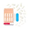KISS Salon Acrylic Press On Nails, Nail glue included, Bareskinned', White, Long Size, Square Shape, Includes 28 Nails, 2g glue, 1 Manicure Stick, 1 Mini File