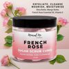 Body Scrub Exfoliator - 12oz FRENCH ROSE Sugar scrub cubes w/Mango Butter & Shea butter- Ultra Hydrating & Moisturizing - Natural & Organic for all body exfoliation- For hands, arms, legs & foot