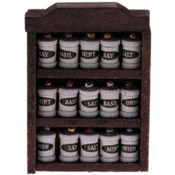 Handley House Dollhouse Miniature Spice Rack w/Spice Jars