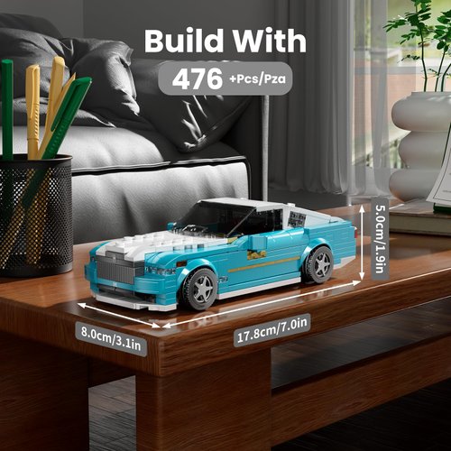 Mould King Speed Champion RR Racing Car Building Kit with Acrylic Display Case, 27071 Collectible Model Car Kits, Building Blocks Kit Racing Toy Cars for Adult Kids 8+(476 PCS)
