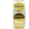 1.25" Round Gold Foil Thank You for Your Purchase Stickers / 1000 Thank You Labels Roll/Small Business Thanks Labels/Made in The USA
