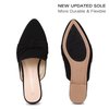 MUSSHOE Mules for Women Comfortable Pointed Toe Backless Slip-on Slides Loafer Flats with Knot,Black 8