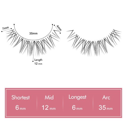 Dorisue Natural Lashes Round Shape with Eye-openning effect Criss crossed eyelashes with invisable strong band 3 pairs Set Q11