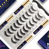 Menaka Magnetic Eyelashes Magnetic Lashes with Eyeliner,Magnetic Lashes Natural Looking,10 Pairs Reusable Magnetic Eyelashes kit,False Eyelashes,Cruelty-Free(4 Tube of Liner)
