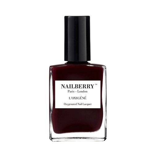 Nailberry L'Oxygéné Oxygenated Nail Lacquer | Noirberry | Deep Red Black Opaque Nail Polish | UV Protected Long-Wear Nail Polish | 12-Free | Vegan | Certified Halal | Cruelty & Gluten Free | 15 ml