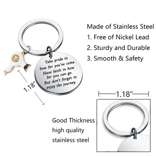 FUSTMW Hairdresser Keychain Gifts Hair Stylist Gifts Hair Dryer Keychain Hair Salon Barber Gifts Cosmetology Graduation Gifts (hair dryer keychain)