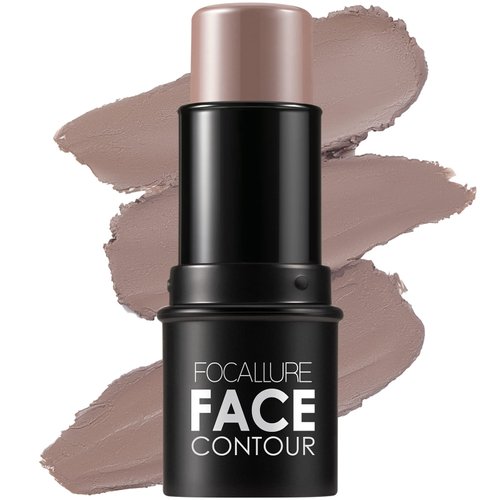FOCALLURE Cream Contour Stick, Matte Bronzer Stick, Professional Face Shaping & Contouring Stick Makeup, Easy to Apply with Buildable Coverage, Long Lasting & Waterproof, HAZEL WOOD