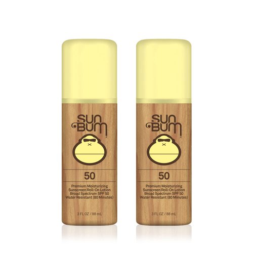 Sun Bum Original SPF 50 Sunscreen Roll-On Lotion | Vegan and Reef Friendly (Octinoxate & Oxybenzone Free) Broad Spectrum Moisturizing UVA/UVB Sunscreen Lotion with Vitamin E | 3 oz | 2 Pack