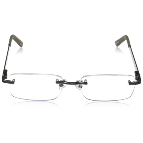 Foster Grant Men's Blake Square Reading Glasses, Gunmetal/Transparent, 59 mm, 1.50