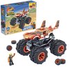MEGA Hot Wheels Monster Trucks Building Toy Playset, Tiger Shark with 187 Pieces, 1 Micro Action Figure Driver, Orange and Black, Kids Age 5+ Years