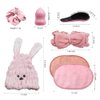 GLAMMIE Travel set with Makeup Bag, Hair Drying Towel, Facial Scrubber, Makeup Remover Wash Cloths, Hair brush, Face Wash Headband, Satin Scrunchies, this set is women's makeup, hair care, fitness...