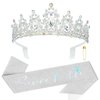 YARIEW Pink Sweet 16 Sash and Tiara, Sweet 16 Birthday Decorations for Girls, Birthday Crown and Sash, 16th Birthday Gifts for Girls, Sweet Sixteen Gifts for Girls…
