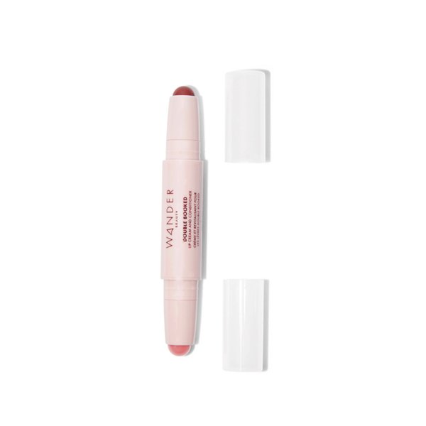 Wander Beauty Double Booked Lip Conditioner & Cream - OTW/In The Clear - Dual-Sided Cream Lipstick With Vitamin E and Shea Butter - Glossy Tinted Lip Balm For Dry Cracked Lips - 0.05 oz