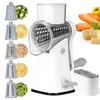 REDPANT 5 in 1 Rotary Cheese Grater, Manual Hand Crank Cheese Grater With Reinforced Suction & 5 Interchangeable Blades, Multifunctional Cheese Shredder, Easy to Use and Clean, White