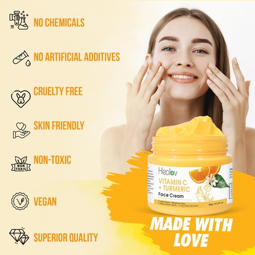 Turmeric Face Cream for Dark Spots - Natural Turmeric Skin Brightening Lotion for Face & Body - Cleanse Skin, Fight Acne, Even Tone, Clear Scars, Sun Damage, & Hyperpigmentation - with Vitamin C