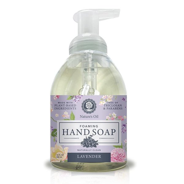 Nature's Oil Foaming Hand Soap, Lavender, 10 Fluid Ounces (Single Unit)