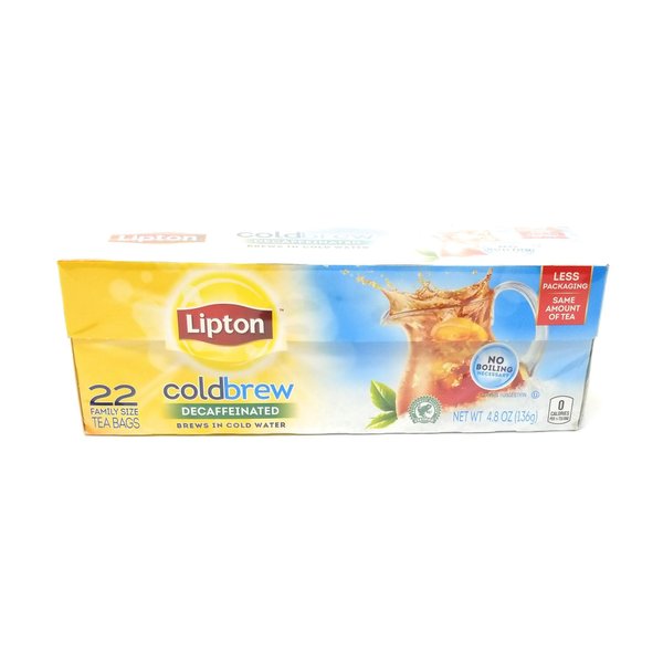 Lipton Iced Tea Bags, Cold Brew, Black Tea, Decaf Tea, 22 Tea Bags