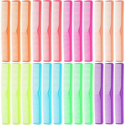 Meanplan 24 Pieces Hair Cutting Combs Barber Combs Carbon Fiber Combs for Hair Stylist Fine and Wide Tooth Cutting Combs Professional, All Purpose Hair Comb for Men and Women (Bright Color)