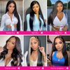 JUBOTIN 28 Inch HD Straight Lace Front Wigs Human Hair Pre Plucked 4x4 Straight Closure Wigs Human Hair 180% Density Closure Lace Front Brazilian Hair Wigs Straight Human Hair for Black Women
