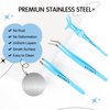 KevKev Lash Tweezers Set Eyelash Tweezers Lash Extension Tweezers Lash Applicator Tool 3 in 1 Lash Applicator Tool Set with Lash Brush Eyelash Tweezers for False Lashes