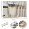 Paint Brushes Set of 24 Pieces Wooden Handles Brushes with Canvas Brush Case, Professional for Oil, Acrylic and Watercolor Painting