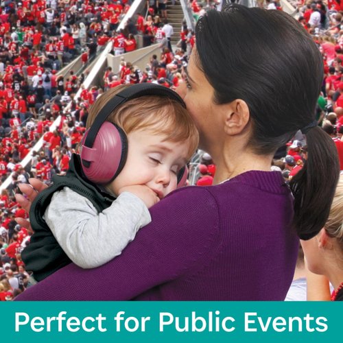 KidCo Whispears - Baby Ear Protection Headphones, Noise Cancelling Ear Muffs for Babies, Toddlers, & Infants - Pink