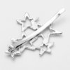 2Pcs Woman Silver Star Shape Shining Rhinestone Crystal Hairpin Hair Clip Metal Alloy Barrettes Hair Accessories for Party Wedding