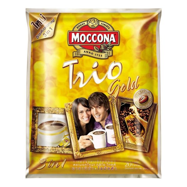 Moccona Trio Gold Arabita and Robuta Instant Coffee Mixed 400g. Pack 20 Sachets