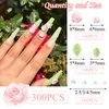 RODAKY 300PCS Flower Nail Charms Pink 3D Roses Flower Charms for Nail Design Green Leaf Nail Art Stud Flatback White Pearl Beads Mixed Size Resin Charms for Manicure DIY Nail Decoration
