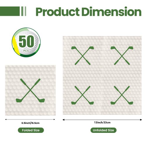 HFBOBP 50PCS Golf Paper Napkins 13 x 13 Inches Luncheon Napkins Cocktail Napkins Disposable Sports Theme Decorations for Kids Baby Shower,Birthday Party,Golf Theme Party Supplies