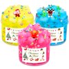 3 Pack Crystal Jelly Cube Slime Kit, Scented Christmas DIY Slime, Colorful Slime Party Favors for Kids, Soft and Non-Sticky, Crunchy Slime Toys for Girls Boys