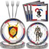 chiazllta 96 Piece Medieval Party Decorations Castle Birthday Paper Plates and Napkins Knights Party Birthday Supplies Favors for Boys and Girls, Medieval Party Decor Serves 24