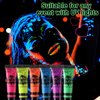 Glow in the Dark Face Body Paint,Blacklight Neon Halloween Face Paint,Neon Fluorescent Body Paint for Halloween Festivals Stage Christmas Party and Events,Set of 6 Tubes