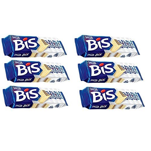 Bis Lacta Wafer Cookies (Chocolate Branco, 6 Pack)