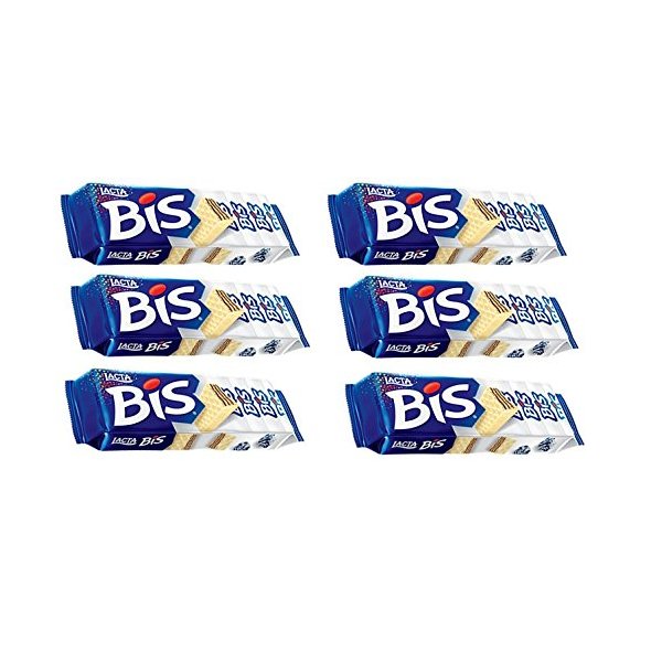 Bis Lacta Wafer Cookies (Chocolate Branco, 6 Pack)